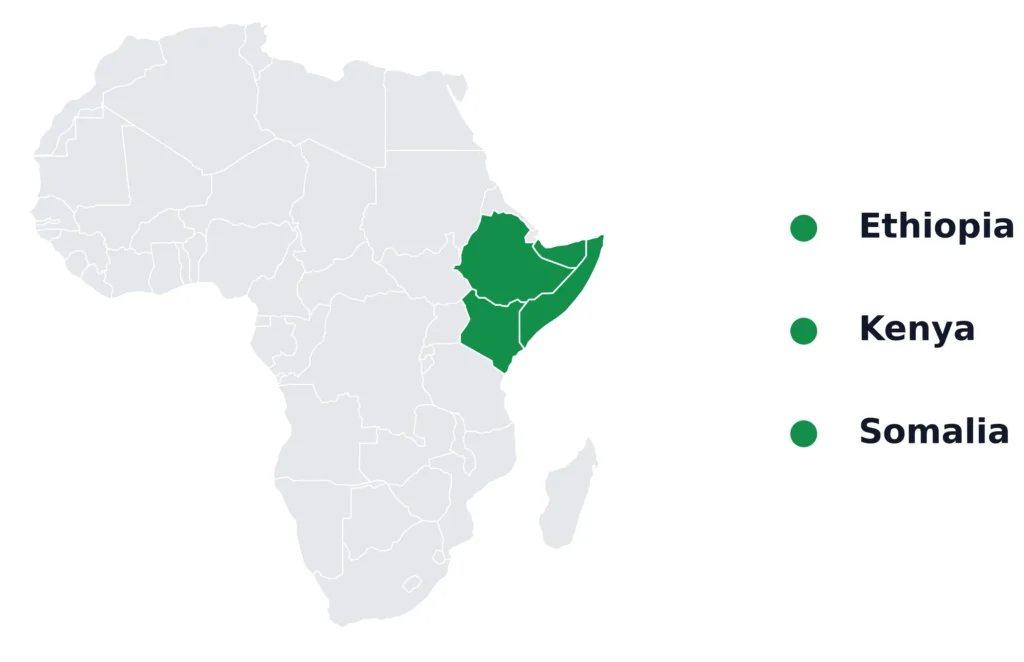africa map ethiopia kenya somalia
